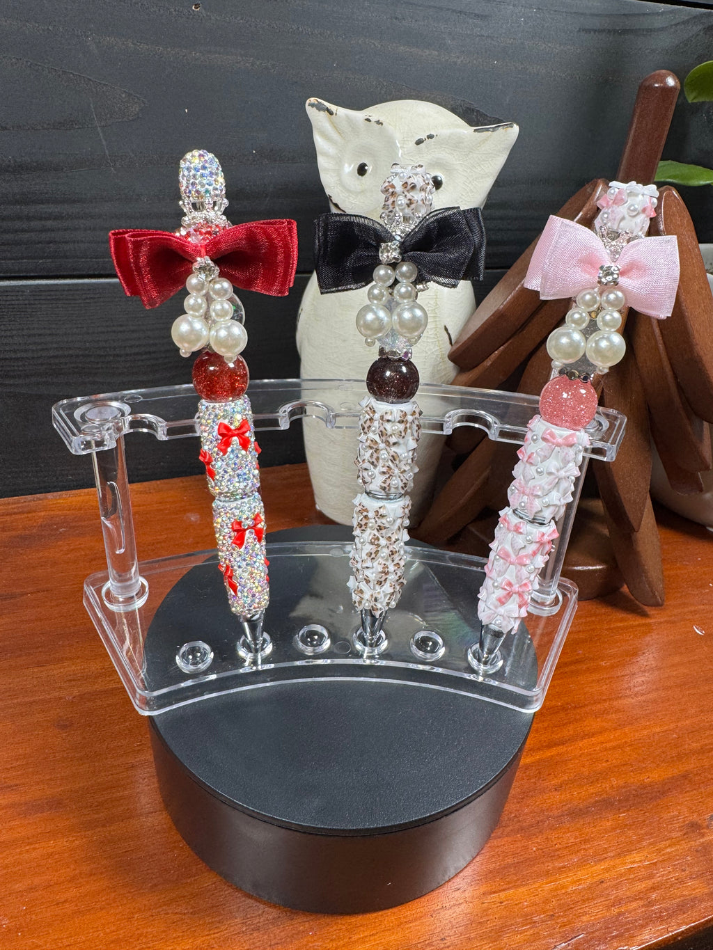 Fancy Bow Pen With Pearl Dangles