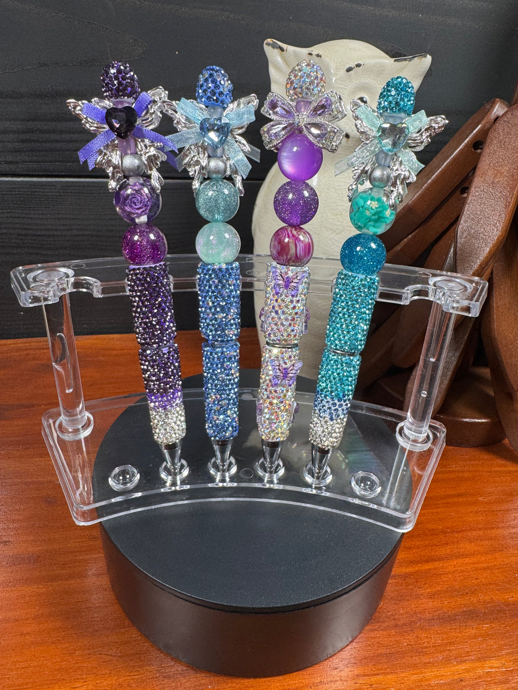 Rhinestone Butterfly And Bow Pens