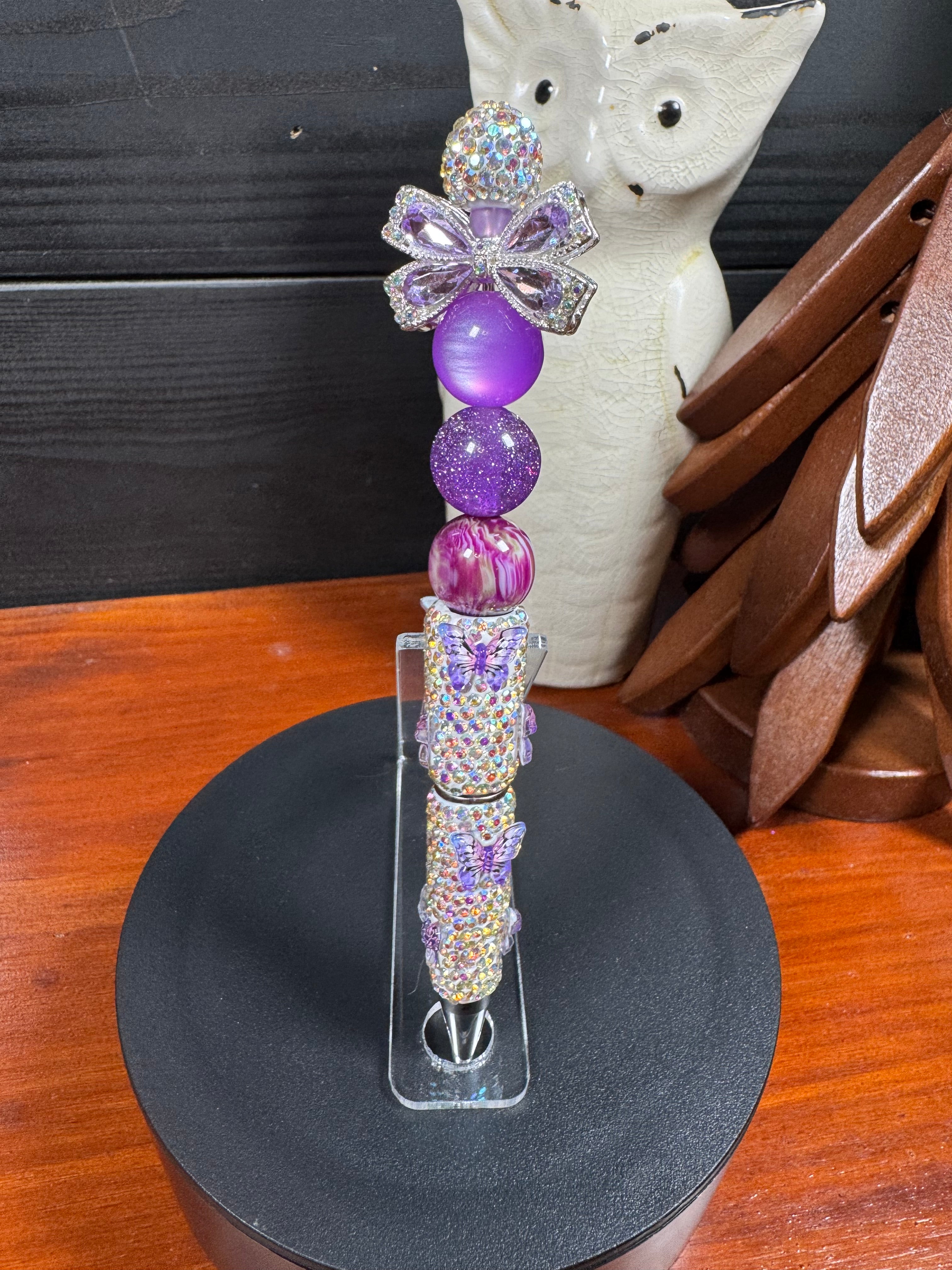 Rhinestone Butterfly And Bow Pens
