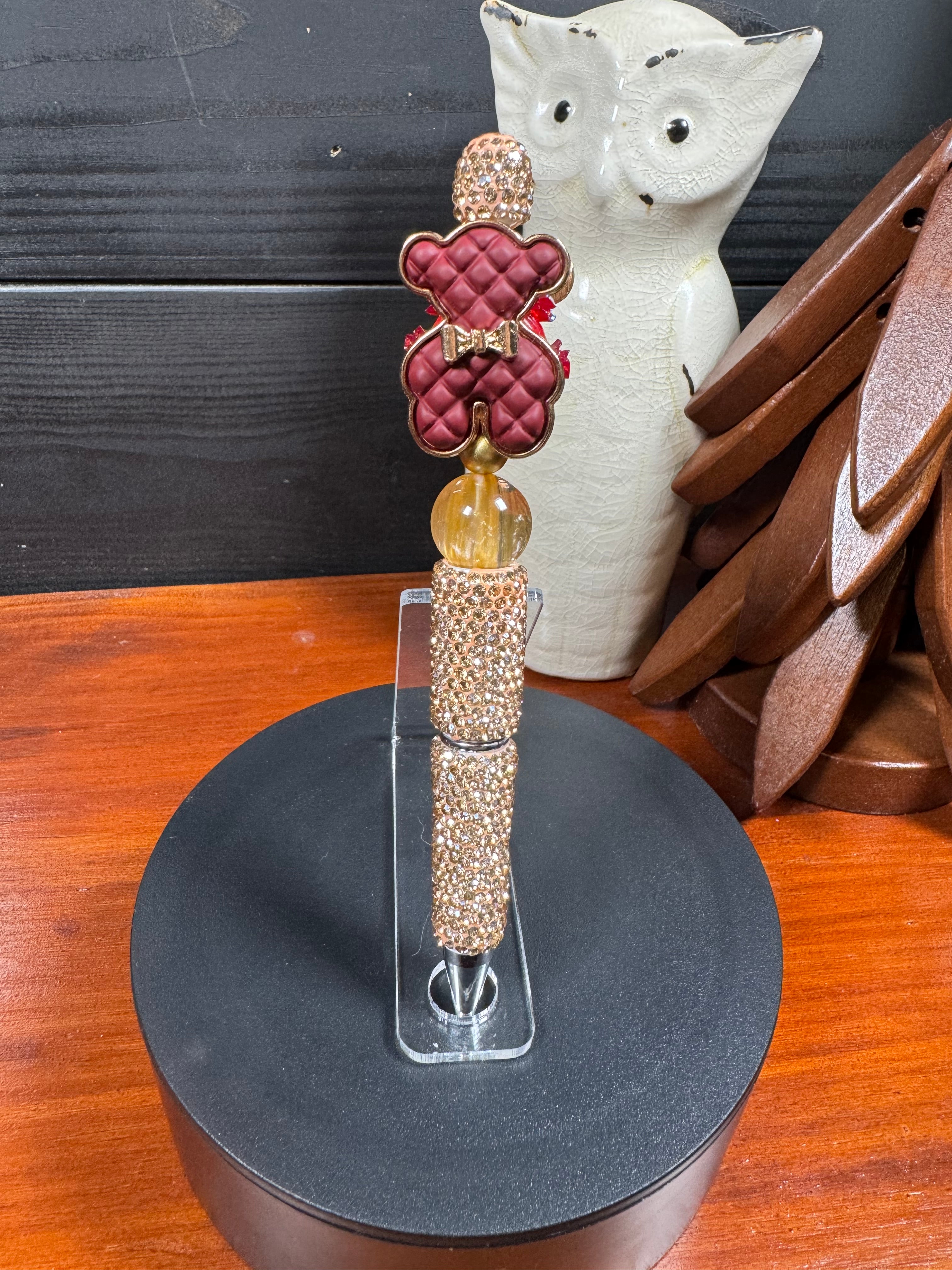 Rhinestone Mouse And Bear Pens