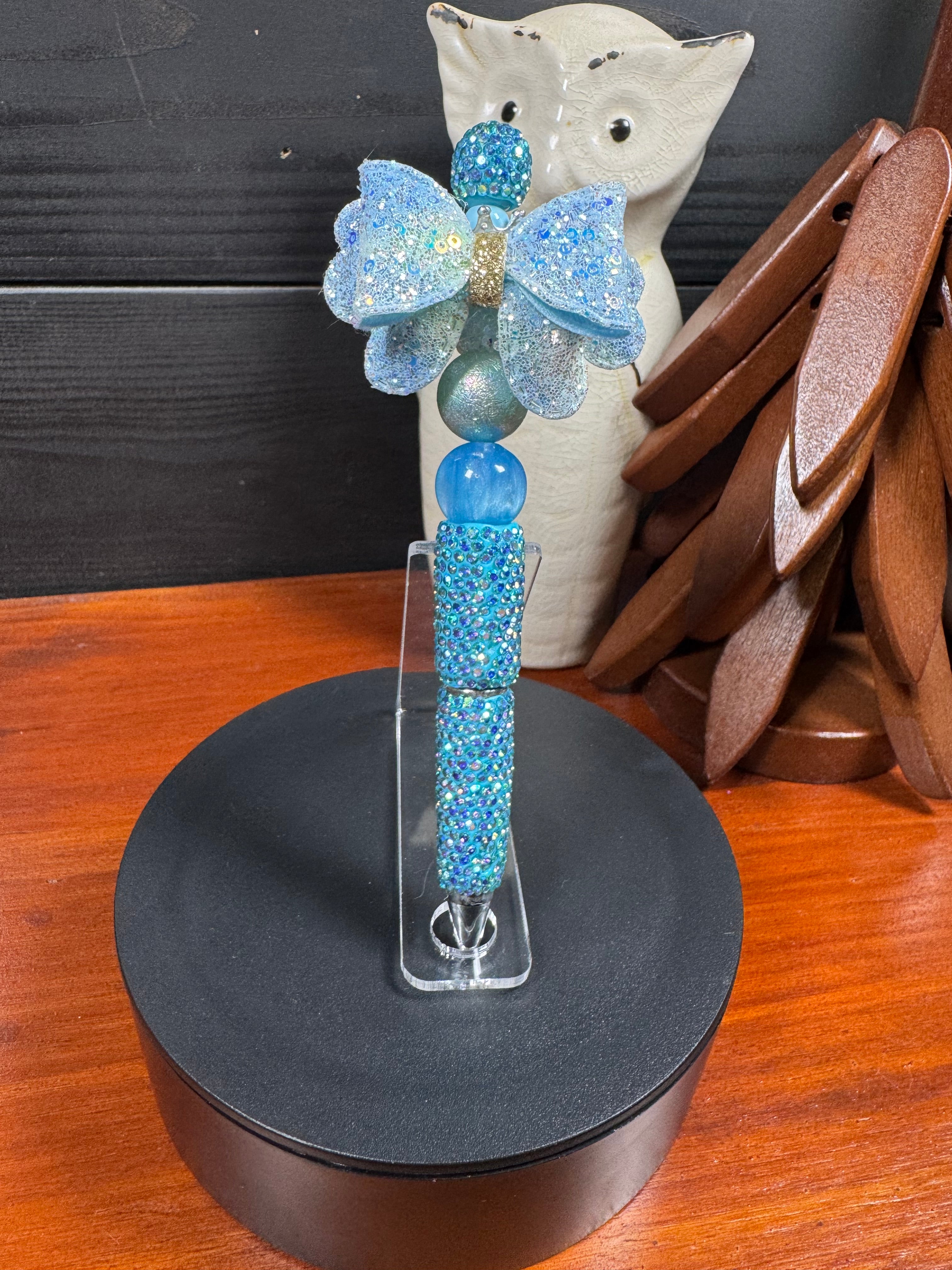 Rhinestone Glitter Bow Pens