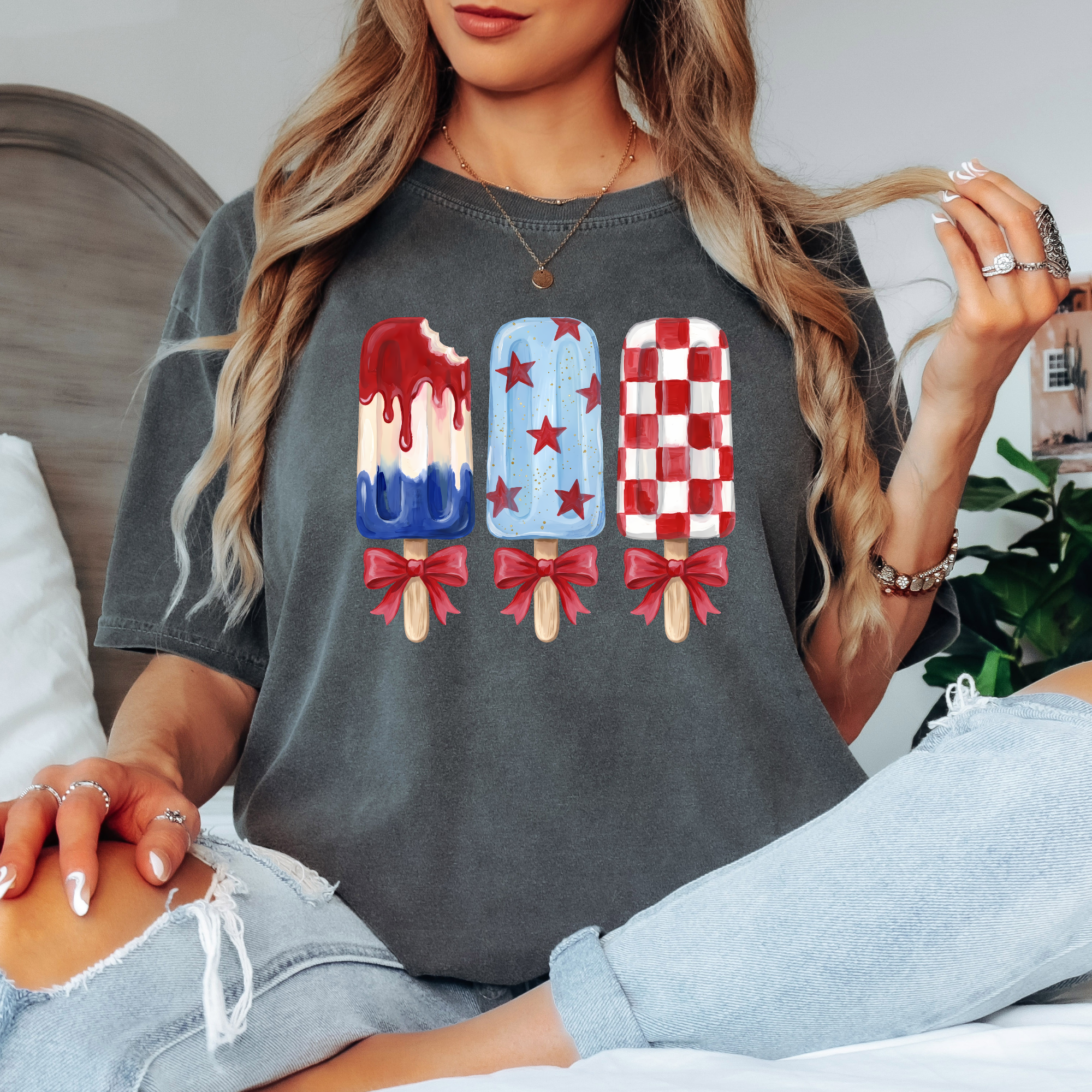 Comfort Colors: Red White And Blue Popsicles T-Shirt