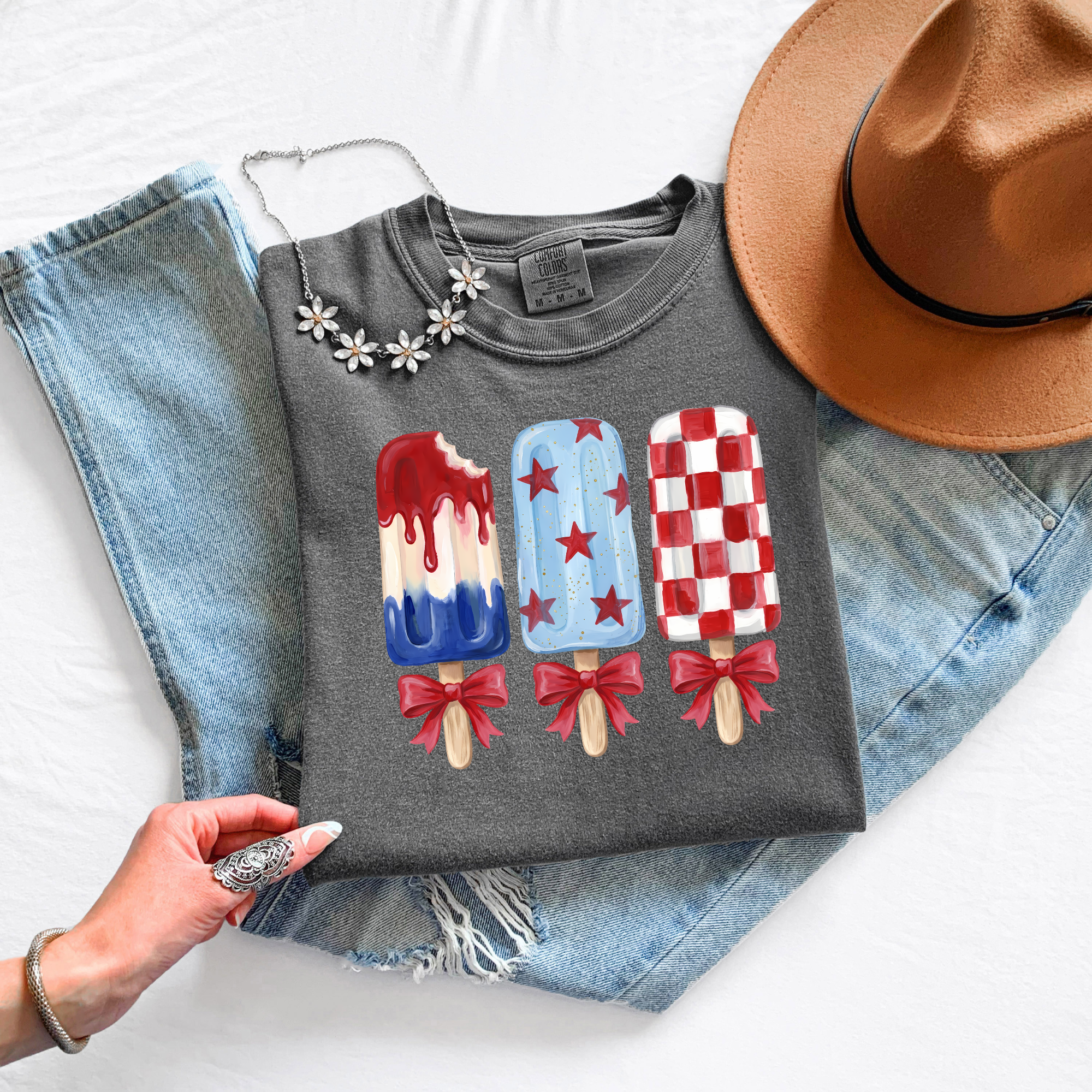Comfort Colors: Red White And Blue Popsicles T-Shirt