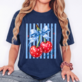 Comfort Colors: Patriotic Cherry Bow T-Shirt