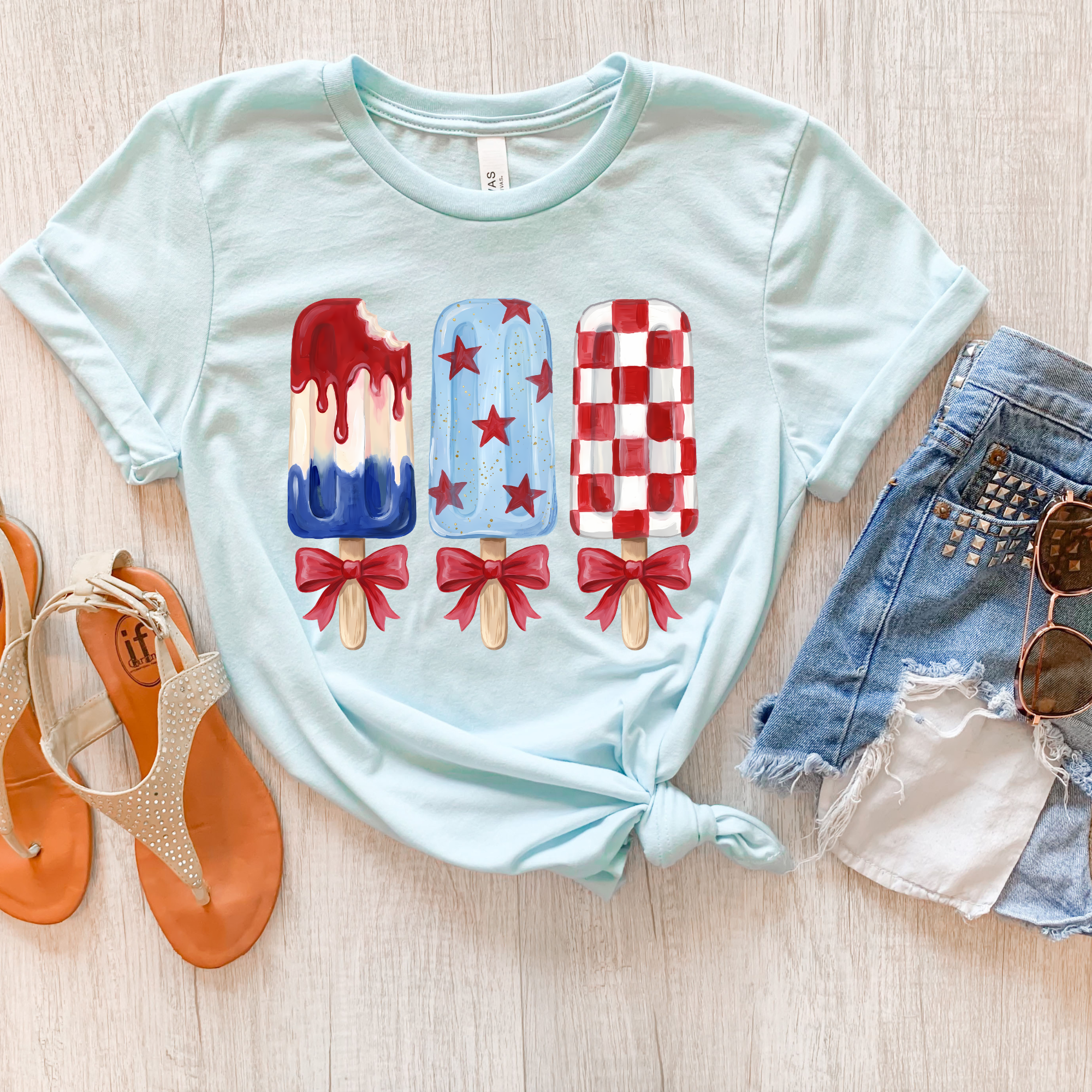 Bella+Canvas: Red White And Blue Popsicles T-Shirt