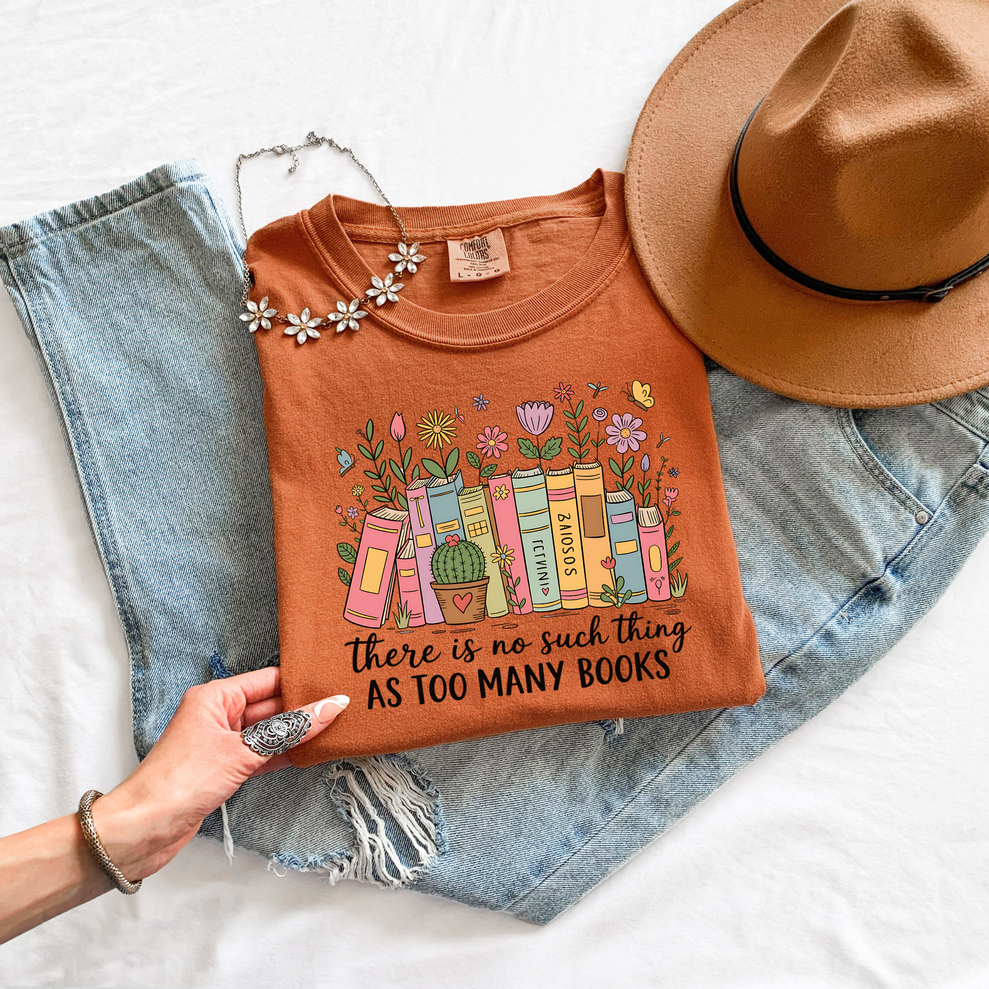 Comfort Colors: There's No Such Things As Too Many Books T-Shirt