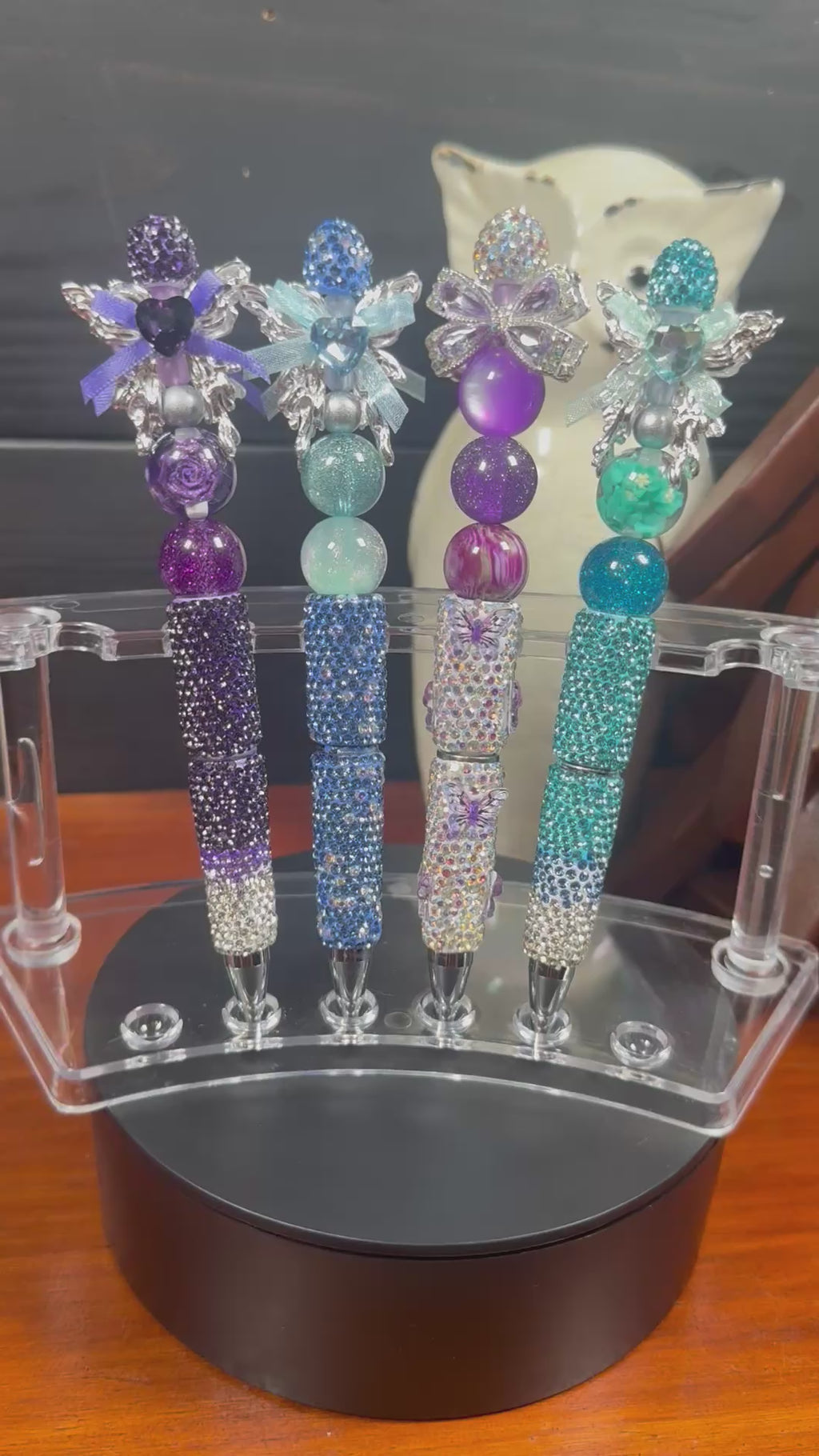 Rhinestone Butterfly And Bow Pens
