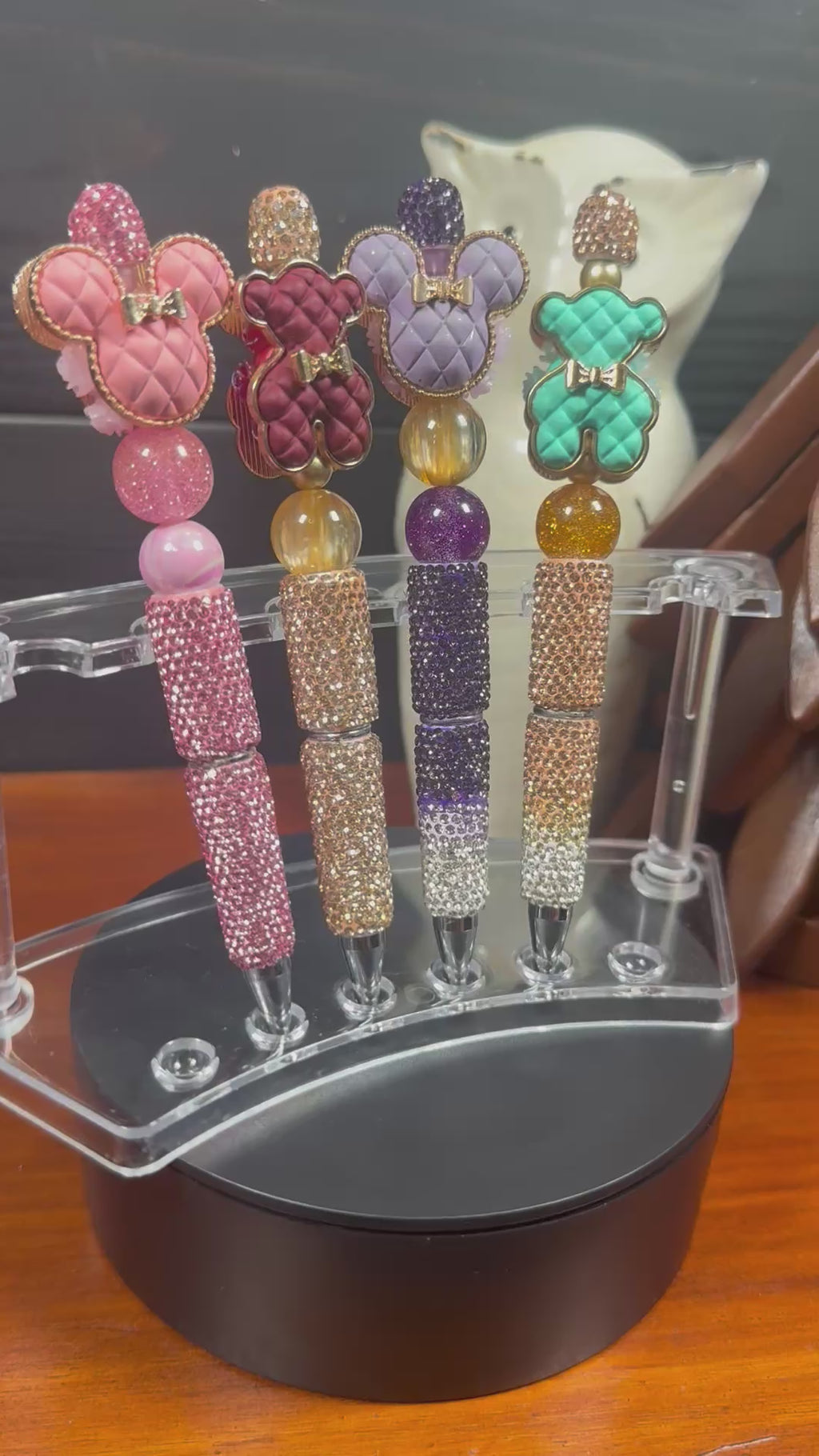 Rhinestone Mouse And Bear Pens