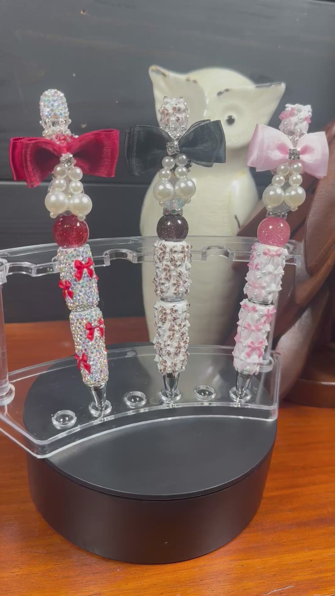 Fancy Bow Pen With Pearl Dangles
